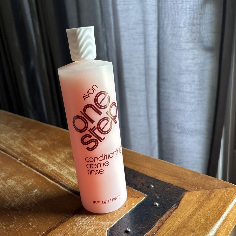 Vtg AVON Pink One Step Creme Rinse Leave-In Conditioner 16oz Discontinued NOS